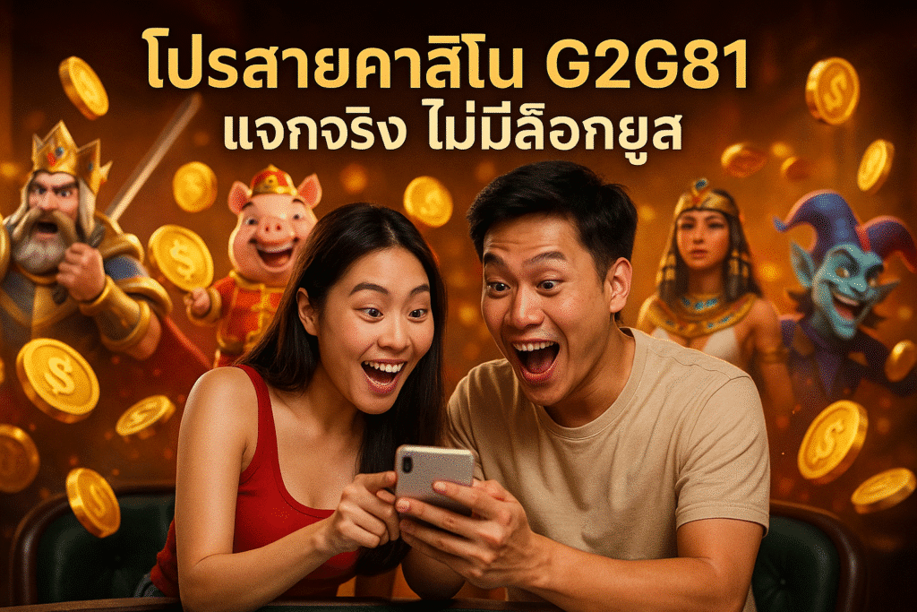 โปรสายคาสิโน G2G81 แจกจริง ไม่มีล็อกยูส
